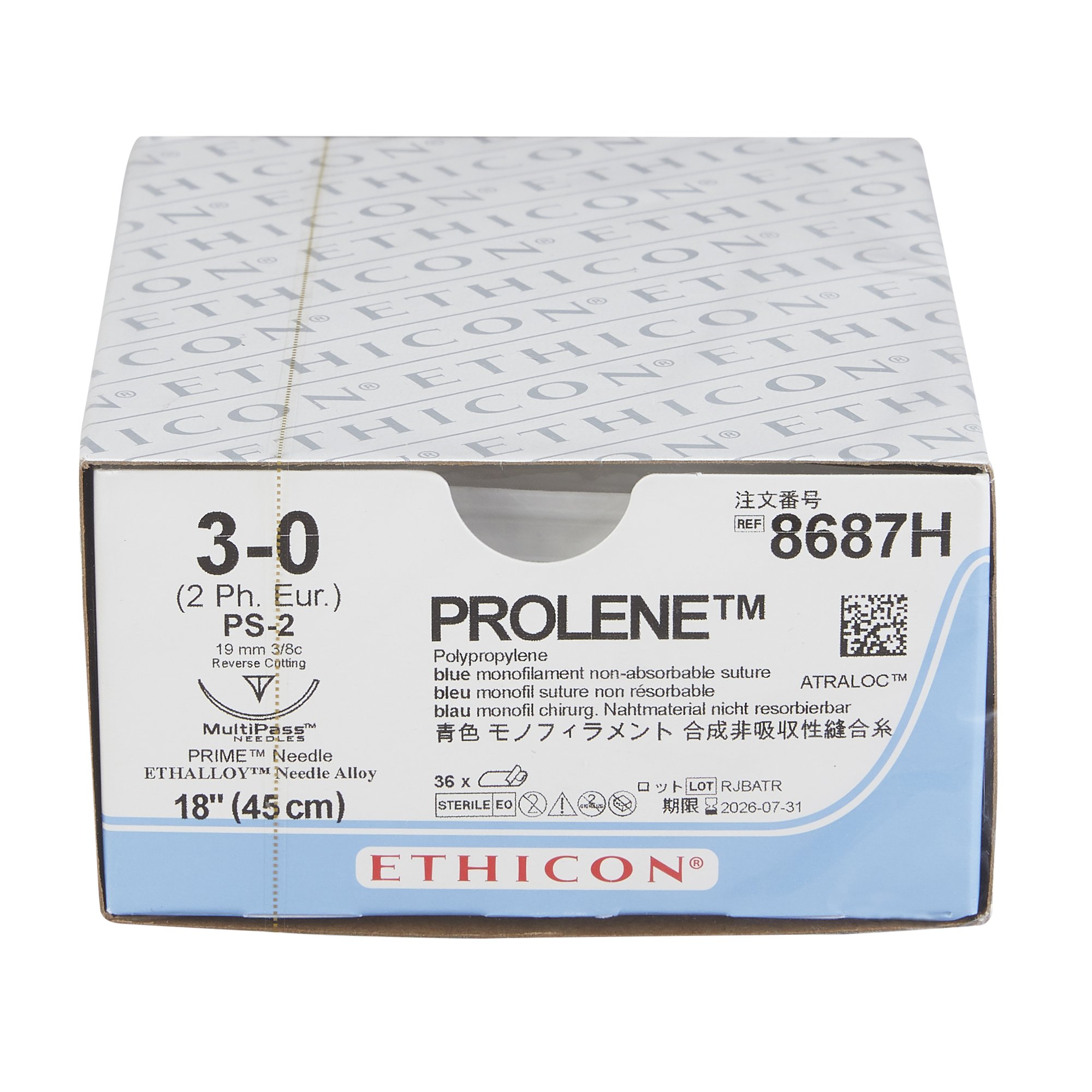 Suture Nonabsorbable Suture with Needle | Ethicon - Suture J & J